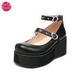 EDEELVEEYS Lolita Shoes Women Japanese Style Vintage Girls Med Heels Waterproof Platform College Student Cosplay Costume