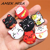 Sale 1pcs Shoe Charms Cute Cat Shoe Accessories Buckle Garden Shoes Decorations Fit Croc JIBZ Kid's X-mas Free