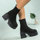 Breakj New Fashion Flying Short Boots High Help Elastic Socks Boots Thick And Thick Soles Of The Feet Martin