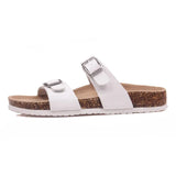 2023 New Summer Cork Slippers Women Casual Mixed Color PU Flip Flops Holiday Beach Outside Slides