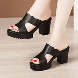 Slippers With High Heels, Thick Heels, Sandals, Summer 2023 New Thick-Soled Waterproof Platform, Full-Size 4143