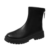 Martin Boots 2024 New Internet Celebrities Flat-Bottomed Autumn And Winter Single Boots Tall Thin Boots Small Short