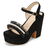Sandals Chunky Heel Fashion Buckle Strap Summer Brand New Shoes For Women Open Toe Strange Style Candy Color
