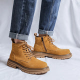 Breakj Boomen British Mid Side Side Zipper Workshoes Fashion Fall Winter Pigskin Rhubarb Boots