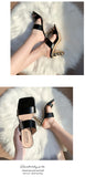 New Design Metal Strange High Heels Summer Women Slipper Elegant Square Toe Slip-On Sliders Shoes Ladies Sandals Size