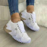 New Breathable Vulcanized Shoes Women Fashion Platform Sneakers Autumn Thick Bottom Low Top Large Size Canvas Casual