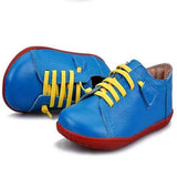 Genuine Leather shoes For Girls Boys Soft Bottom Anti-slip kids Shoes Casual Round Toe Lace Up
