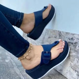 Sandals Platform Casual Ourdoor Beach Shoes Open Toe Buckle Straps Flat Sandals Plus Size 35-43 Non Slip Female