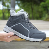 o'clock Quality Men Plush Boots New Arrivals Fashion Couple Shoes Outdoor Lace-up Slip Resistant Footwear Casual