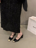Thick-Heeled Square Head Mary Jane Single Women's Shoes 2024 New Spring And Autumn Fragrant Style Evening