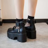 Leather Shoes Women Mary Jane Shoes Wedges Boots Casual Oxfords Thick Bottom Ladies Lolita Shoes JK Uniform