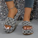 Women Platform Slippers 2024 Summer Slides Women Shoes Designer Flat Sandals Outdoor Floral Sandals Ladies Beach Shoes