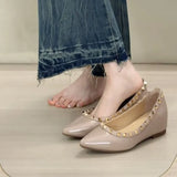 Breakj 5Cm High Rivet Tip Light-Mouthed Single-Shoe Women 2025 Summer New One-Legged Stubble Shoes Boat