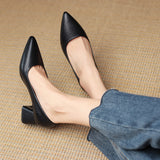 Breakj Temperament Light-Mouthed High-Heeled Shoes Korean Version Of Coarse Heel Single Shoes Four Seasons Professional Fashion Women's Shoes Size