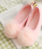 Shoes Ladies Home Slippers Warm Shoes Autumn and Winter Pink Super Cute Flat-heel Low-top Bag with One-legged Lazy
