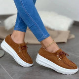Women 2022 New Platform Shoes For Women Vulcanize Shoes Lace Up Sport Platform Sneakers Heels Casual Chaussure
