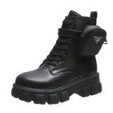 Breakj 2025 New With Round Head Thick-Bottomed Short-Sleesize Female English Style Martin