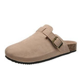 Breakj Female New Large Size Baotou Spring And Summer Fashion Outside Wear Flat Flat With Cork Lazy Slippers