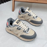 Breakj Bottom Dad Shoes Female 2023 Winter New Add Velvet Versatile Student Cotton Shoes Tide Casual Sports Shoes