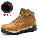 Split Leather Men Waterproof Warm Boots Men Casual Shoes Fashion Ankle Boots For Men High Top Outdoor Winter Men