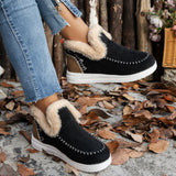 New Thick Bottom Snow Boots Women Add Velvet And Thick Hair Warm Large Size Sewing Bag Women's Cotton