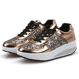 Women's Sneakers Casual Ladies Wedges Sneakers Sequins Shake Shoes Fashion Walking Girls Sport Women's Platform Shoes