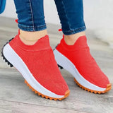 Women Sneakers Knitting Platform Shoes Women Sport Sneaker 2022 New White Zapatillas Mujer Heels Sports Shoes Free