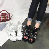 Summer New Korean Fashion Flower Cloth Slope Cake Sole Comfortable Leisure Large Size Women's