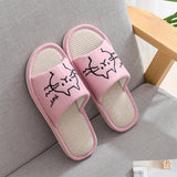 Home Slippers Indoor Soft Shoes Cartton Cat Female Slipper Linen Sole Plush Winter Woman House Cute Fashion