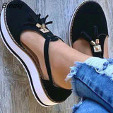Summer Fashion Women Casual Shoes Fringe Buckle Ladies Sandals Outdoor Sports Height Increase Closed Toe Comfort