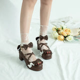 Japanese Lolita Shoes Mary Jane Pu Leather JK-Uniform Kawai Girl Student Sweet Round Toe Waterproof Platform Shoes Anime