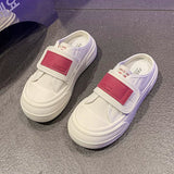Woman With A Thick Bottom With A Skirt And A Lazy Baotou Semi-Slipper Wears 2024 New Whiteboard Shoes For Leisure In