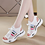 Buckle New Fish Mouth Small White Shoes Sports Soft Soles Sponge Bottom Beach Platform Shoes Women's Shoes s