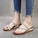 Wedges Sandals Women Rhinestones Female Flip Flops Summer Modis Leather Crystal Slippers Ladies Babouche Bling