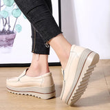 Breakj Student Sports Shoes In Autumn And Winter 2024 Korean Version Of Rocking Shoes Leather Slopes And Casual Shoes Women's Singles