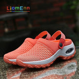 Cushion Women's Summer Sandals 2022 Designer Closed Toe Platform Sandals Breathable Mesh Clogs Slipper zapatos mujer Size