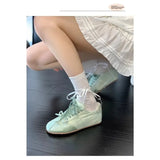 Women's Shoes Half Slippers Flat Bottom Lace-Up Loafers Ladies Casual Outdoor Lazy Shoes Light Solid Color Flat