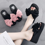 High Heel Women's Fashion Wear Casual Sandals and Slippers Summer Fashion New Elegant Bow Sandals Womens Slippers