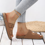 Breakj Women's Spring And Summer New Women's Cool Slippers Big Size With Lazy One-Legged Thick Beach Shoes