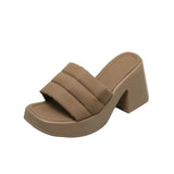 Breakj Cake Thick Bottom Cool Slippers Women Wear 2025 Summer Fashion Niche Women's Shoes Design Feel Beach One-Word Drag