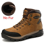 Split Leather Men Waterproof Warm Boots Men Casual Shoes Fashion Ankle Boots For Men High Top Outdoor Winter Men