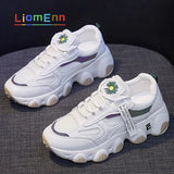 White Chunky Sneakers 2021 Summer Sneaker Platform Breathable Mesh Running Sport Shoes Woman Vulcanized Pink basket