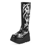 New Punk Women Boots Hot High Heels Big Size 43 Gothic Style Thick Bottom Wedges Shoes Fashion Ankle Boots Woman Pumps