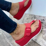 Sandals Platform Casual Ourdoor Beach Shoes Open Toe Buckle Straps Flat Sandals Plus Size 35-43 Non Slip Female