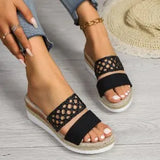 Breakj Slippers Women 2025 New Large Size 43 Rope Bottom Thick Bottom Fish Mouth Sandals