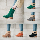 Breakj 2025 Autumn And Winter Mid-Boul Thick Heel Overslip Snow Boots 43-Yard Cotton