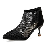 Breakj Hollow Cool Boots 2023 Spring And Summer New Mesh And Short Boots Tips High Help