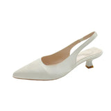 Women 2023 New Women's Shoes Summer Korean Version Pointed Baotou Heel Elastic Set Foot Fashion Sandals