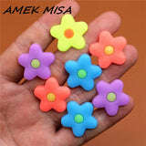 Sale 1pc PVC Shoe Charms Cute Noctilucent Flowers Shoe Accessories Shoe Buckle Decorations Fit Croc JIBZ Kid's X-mas