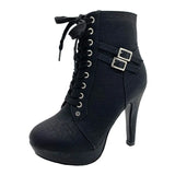 Breakj Autumn 2025 Cross-Tie Martin Boots Fine High Women's Short Boots Fashion Belt Buckle Female